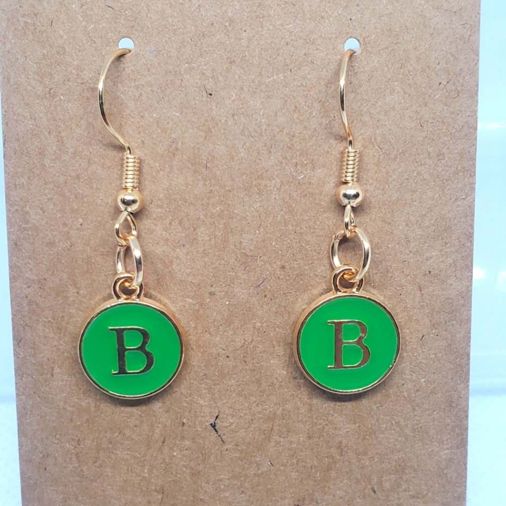 7/$10 B Initial Earrings, New